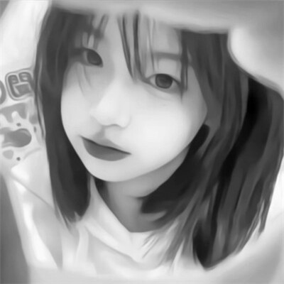qq头像女生黑白少女高清图片