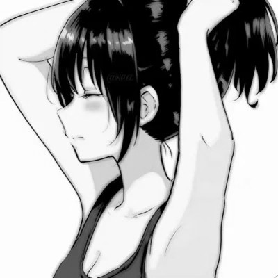 可爱超萌头像动漫女生黑白图片