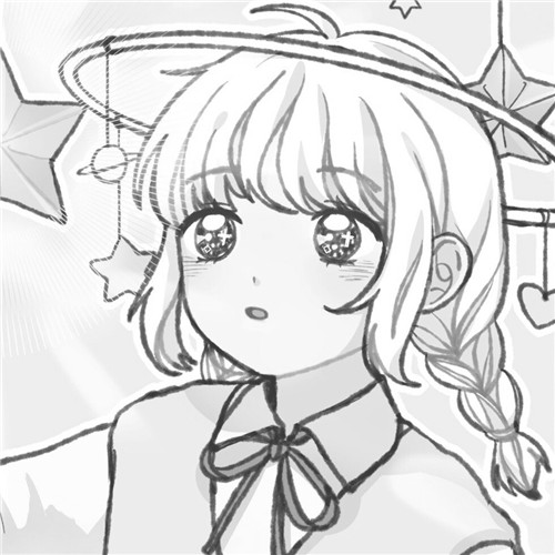 二人闺蜜女生黑白动漫头像图片