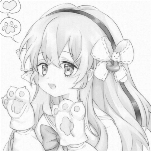 二人闺蜜女生黑白动漫头像图片
