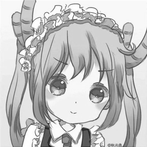 二人闺蜜女生黑白动漫头像图片