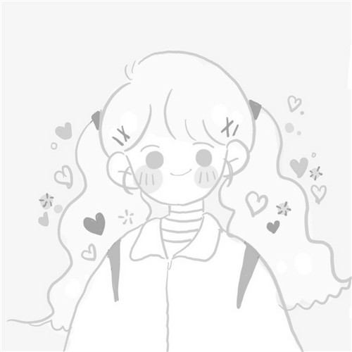 二人闺蜜女生黑白动漫头像图片