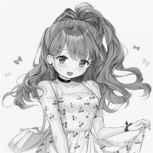 二人闺蜜女生黑白动漫头像图片