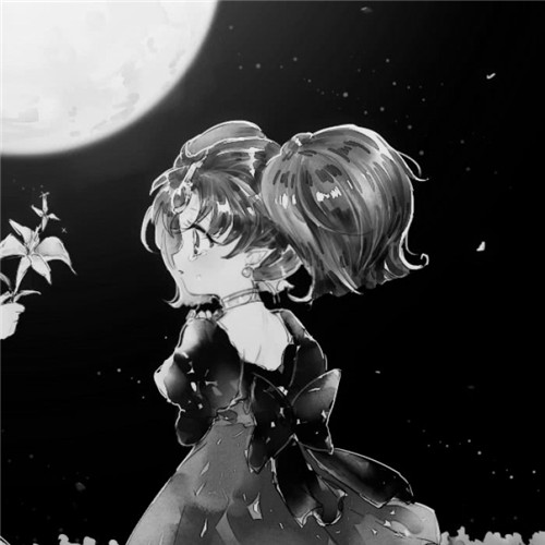 二人闺蜜女生黑白动漫头像图片