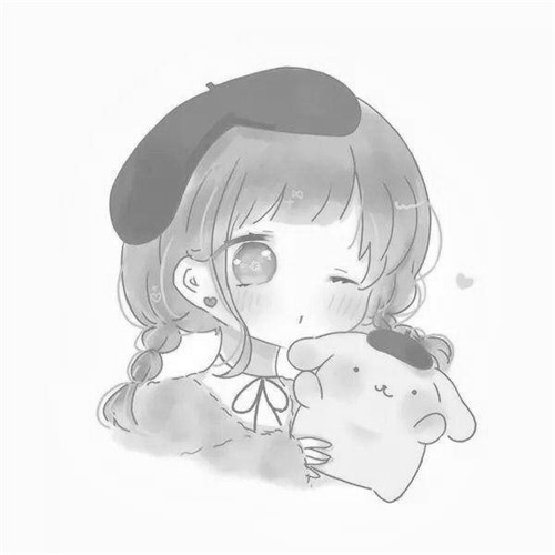 二人闺蜜女生黑白动漫头像图片