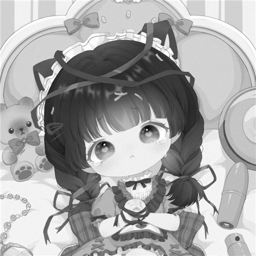 二人闺蜜女生黑白动漫头像图片