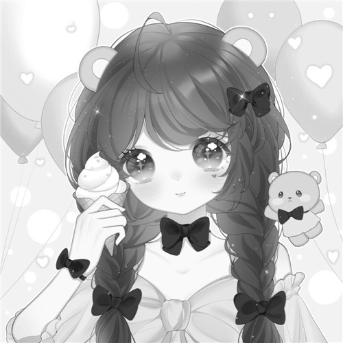 二人闺蜜女生黑白动漫头像图片