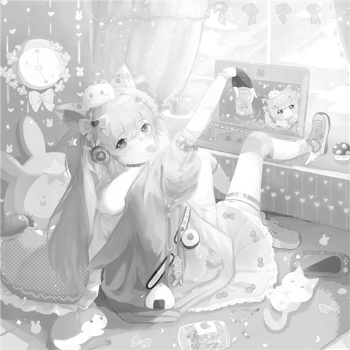 二人闺蜜女生黑白动漫头像图片