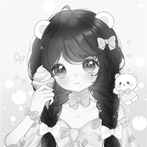 二人闺蜜女生黑白动漫头像图片
