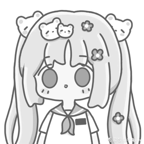 二人闺蜜女生黑白动漫头像图片