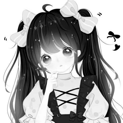 二人闺蜜女生黑白动漫头像图片