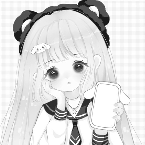 二人闺蜜女生黑白动漫头像图片