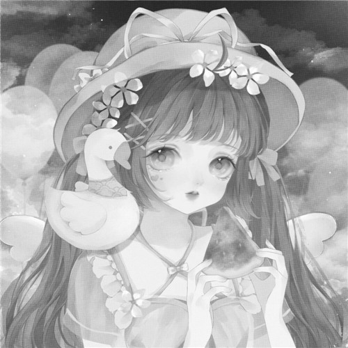 二人闺蜜女生黑白动漫头像图片