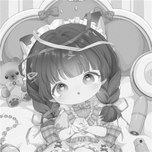 二人闺蜜女生黑白动漫头像图片