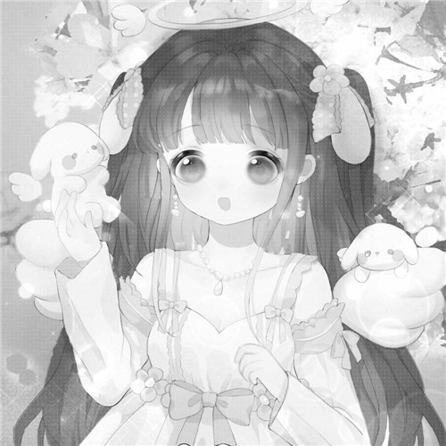 二人闺蜜女生黑白动漫头像图片