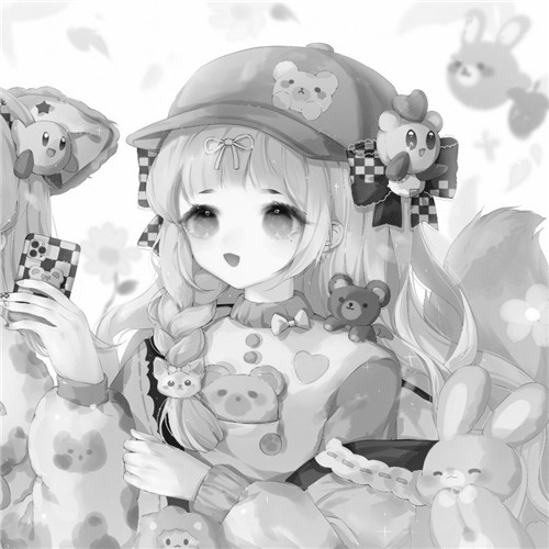 二人闺蜜女生黑白动漫头像图片