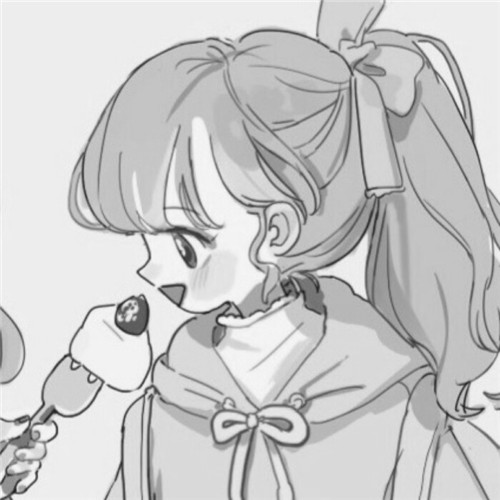 二人闺蜜女生黑白动漫头像图片