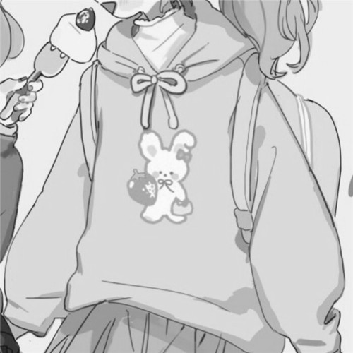 二人闺蜜女生黑白动漫头像图片
