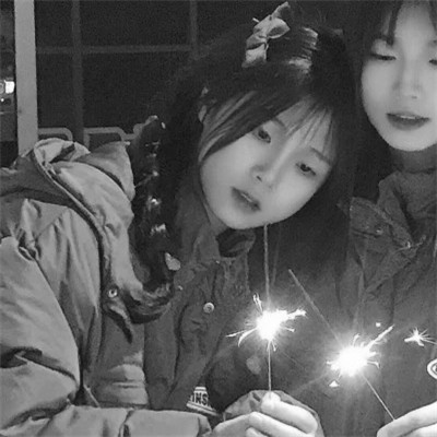 闺蜜头像真人黑白双人高清图片