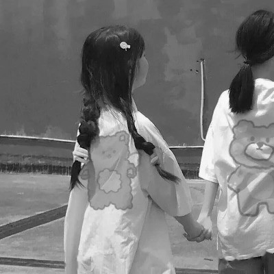 闺蜜头像真人黑白双人高清图片