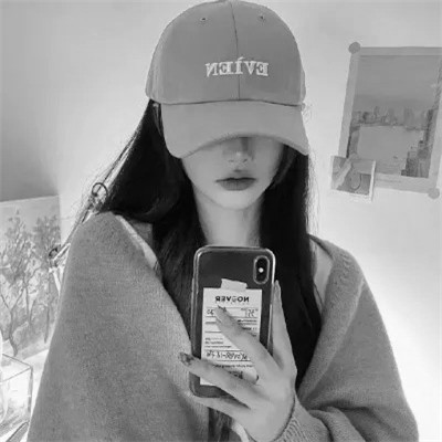 黑白头像女生可爱高清图片