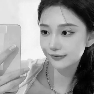 黑白头像女生可爱高清图片