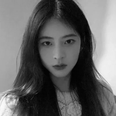 黑白头像女生可爱高清图片