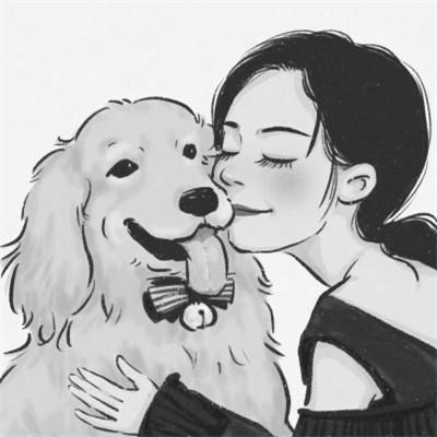 黑白头像女生可爱高清图片