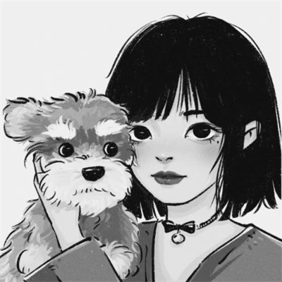 黑白头像女生可爱高清图片