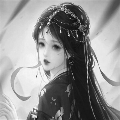 动漫古风头像黑白图片