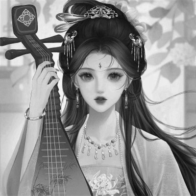 动漫古风头像黑白图片