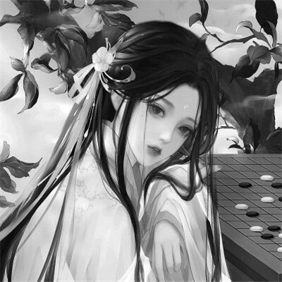 动漫古风头像黑白图片