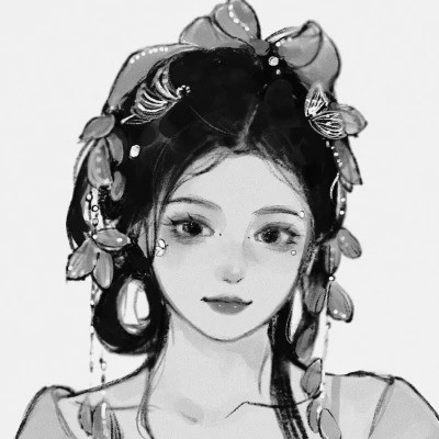 动漫古风头像黑白图片