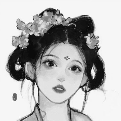 动漫古风头像黑白图片