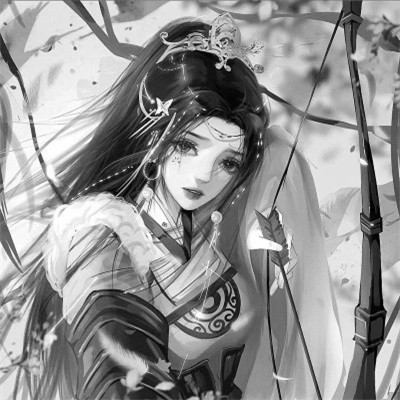 动漫古风头像黑白图片