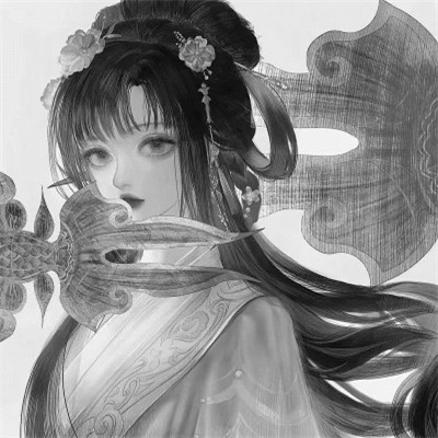 动漫古风头像黑白图片