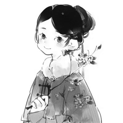 动漫古风头像黑白图片