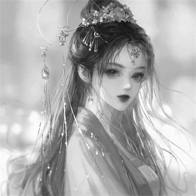 动漫古风头像黑白图片