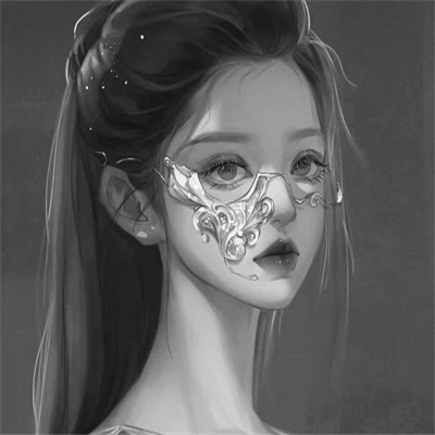 动漫古风头像黑白图片