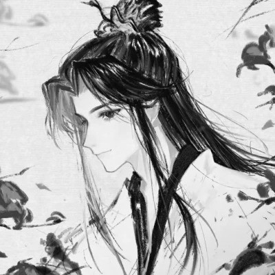 动漫古风头像黑白图片