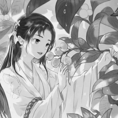 动漫古风头像黑白图片