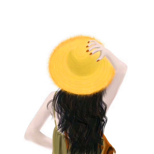 女生手绘背影头像