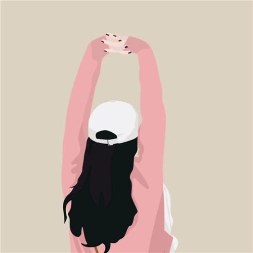 女生手绘背影头像
