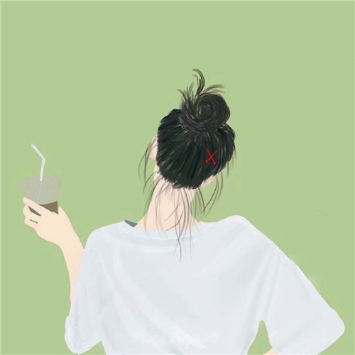 女生手绘背影头像
