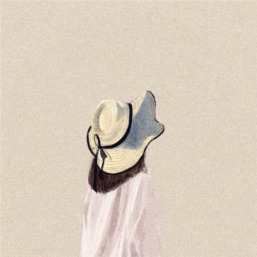 女生手绘背影头像