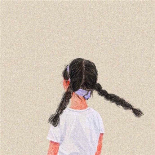 女生手绘背影头像