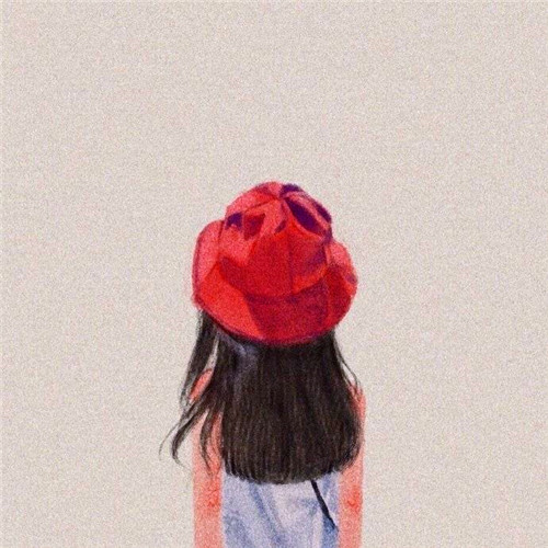 女生手绘背影头像