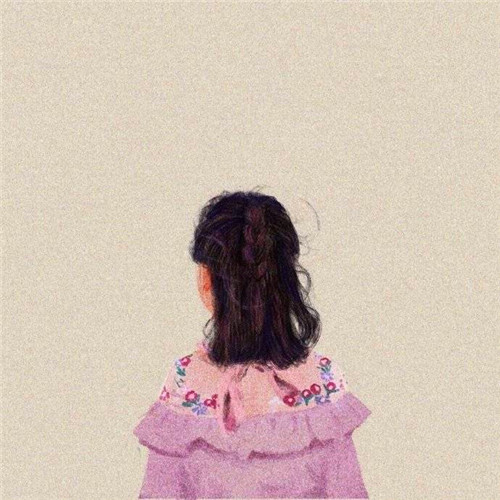 女生手绘背影头像