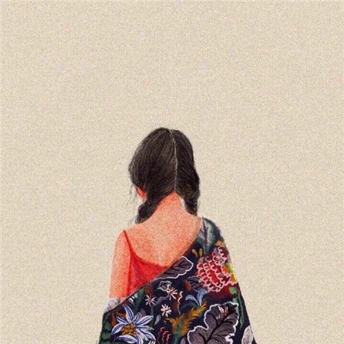 女生手绘背影头像