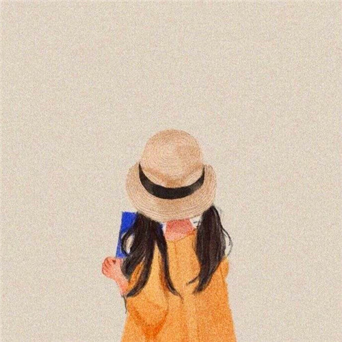 女生手绘背影头像